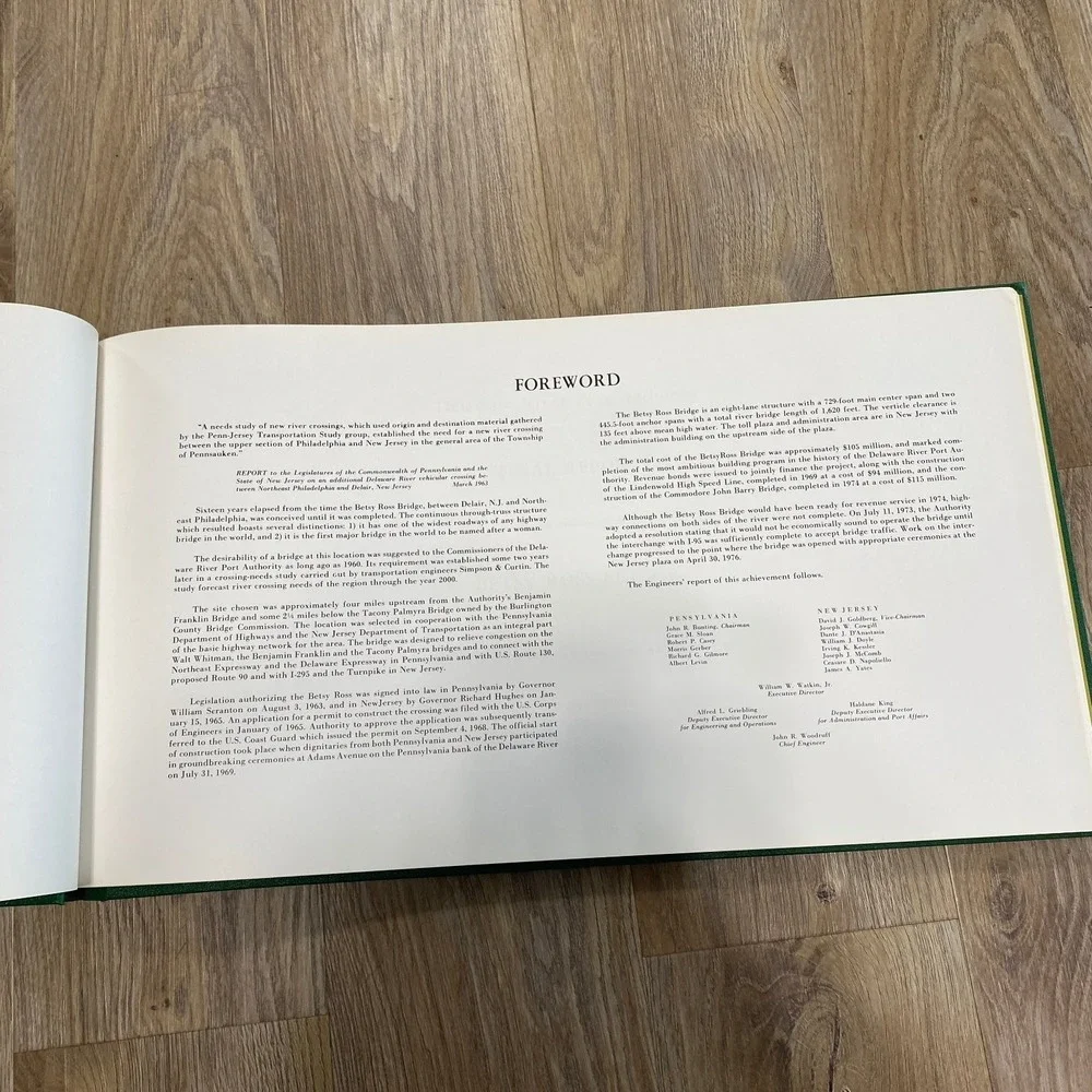 Betsy Ross Bridge Delaware River Port Authority 1976 Engineering History Book